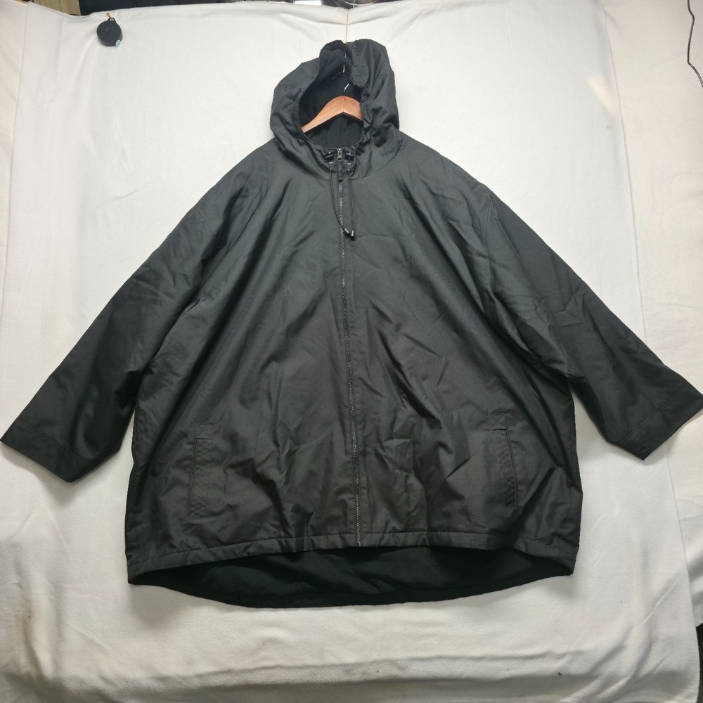 Harbor Bay Men's Black Hooded Full Zip Fleece Lined Rain Jacket Size 6XL